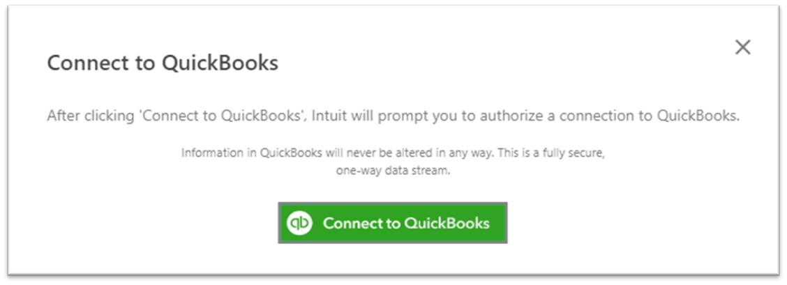 QBO Connection Screen